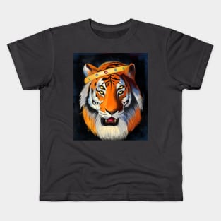 Double Eyed Tiger King Head Kids T-Shirt